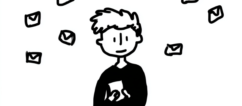 수험생 타겟 광고 콘텐츠 문자 받는 수험생 그림