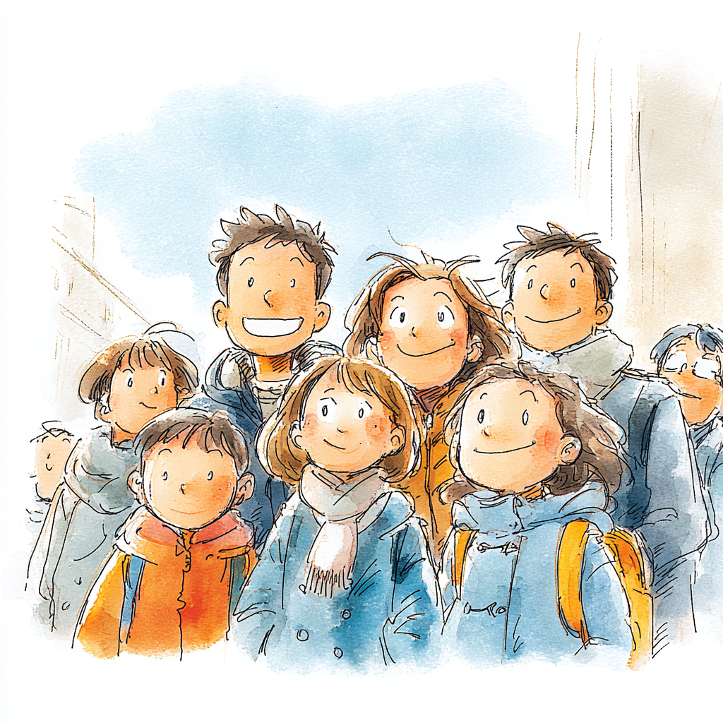 학생들이 모여있는 그림