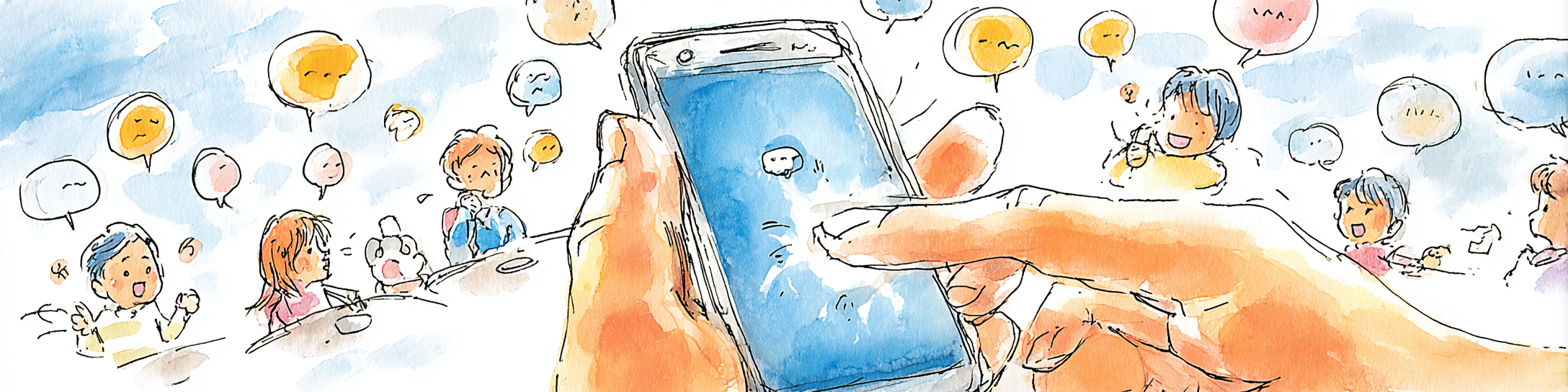 스마트폰 카톡 보내는 그림