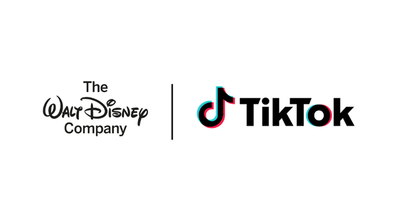The Walt Disney Company와 TikTok의 글로벌 숏폼 콘텐츠 협업 공식 로고