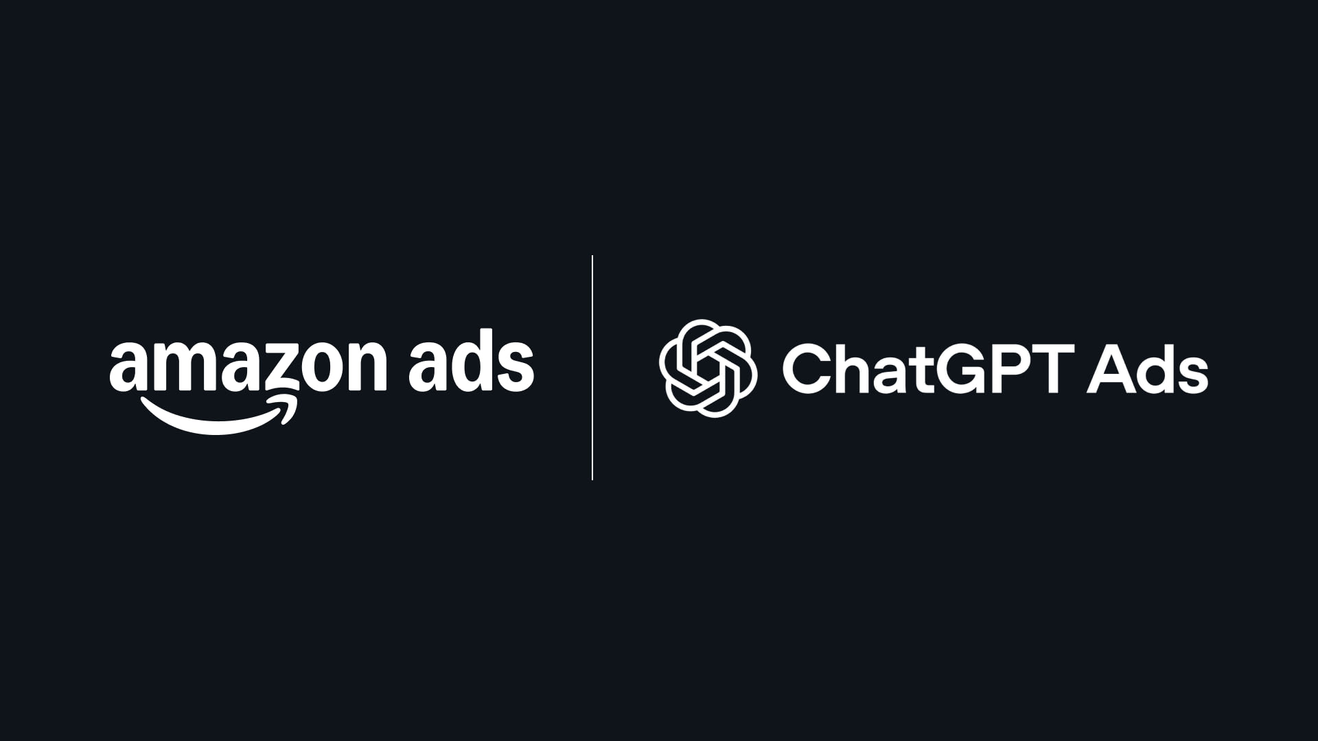 Amazon Ads와 ChatGPT Ads의 파트너십을 알리는 공식 로고 이미지